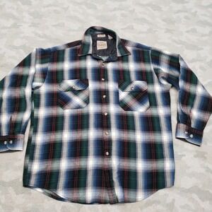 VTG Saugatuck Dry Goods Co. Shirt Mens Large Multicolor Pearl Snap Long Sleeve